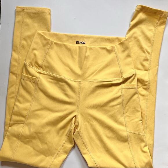 Ethos Leggings Yoga Pants Yellow Women's Large Tall - Picture 2 of 4
